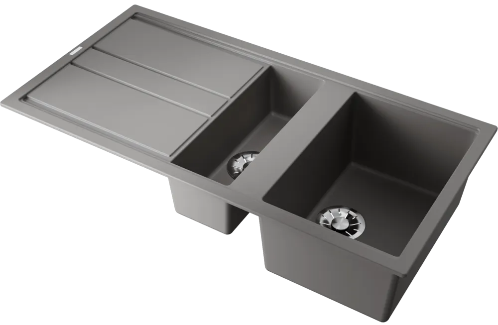 Детальное фото товара: Omoikiri Kitagawa 100-2-GR, мойка, керамика, leningrad grey