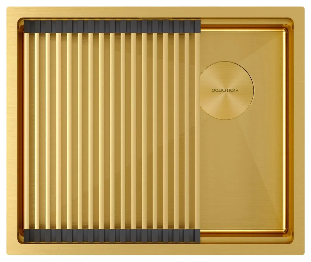 Фото товара: Paulmark NEXT-PRO 54 UNI, мойка, нержавеющая сталь, брашированное золото