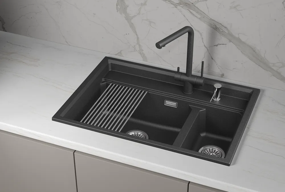 Детальное фото товара: GRANULA 7302i мойка, гранит, черный
