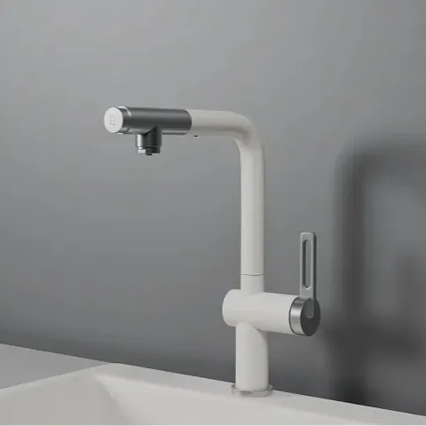 Фото товара: GRANULA 8169 смеситель, гранит, арктик (белый)