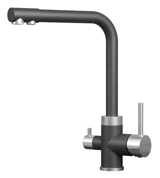 Фото товара: GRANULA 5015 смеситель, нержавеющая сталь, черный