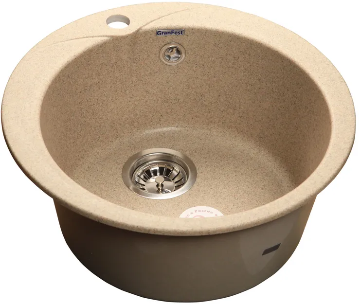 Детальное фото товара: GranFest RONDO GF-R-480, мойка, мрамор, песочный