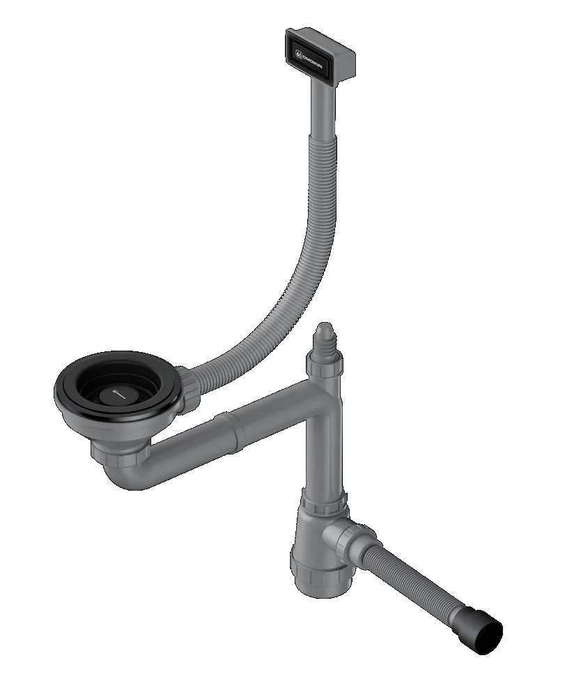 Фото товара: Omoikiri WK-1-GB Арматура для одночашевых моек с прямоугольным переливом, графит