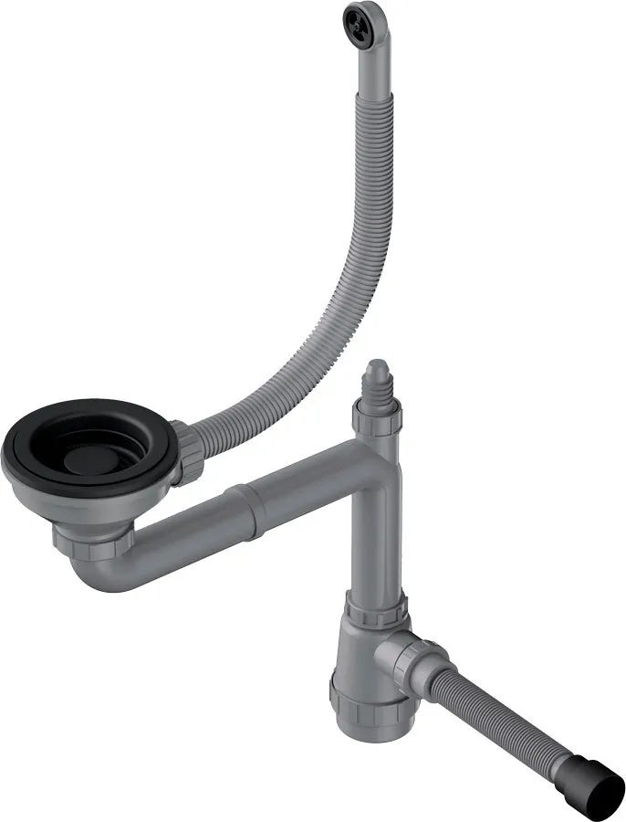 Фото товара: Omoikiri WK-1-R Арматура для одночашевых моек с круглым переливом, графит