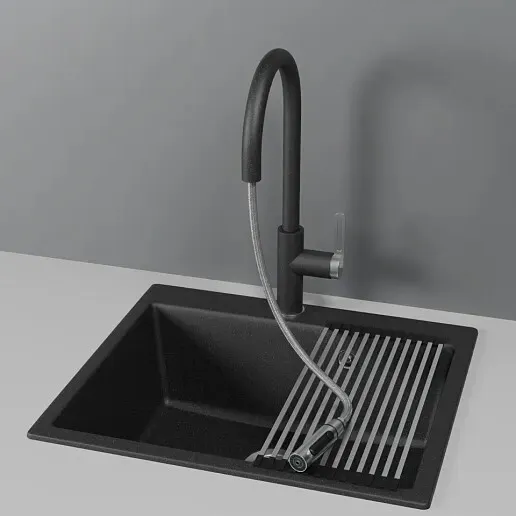 Детальное фото товара: GRANULA 8168 смеситель, гранит, черный