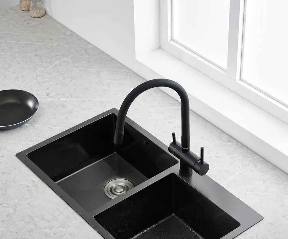 Детальное фото товара: Emar EC-3015 Black, смеситель, черный