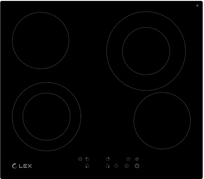 Фото товара: LEX EVH 642-1 BL стеклокерамическая поверхность