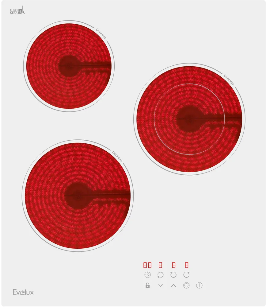 Фото товара: Evelux HEV 431 W стеклокерамическая поверхность