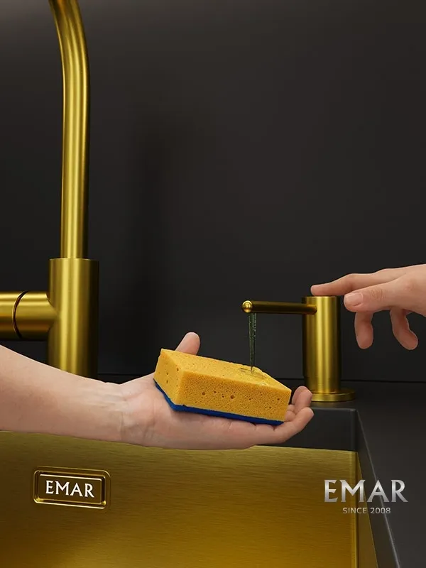 Детальное фото товара: Emar ЕД-405D.PVD Golden, дозатор для моющего средства, золото