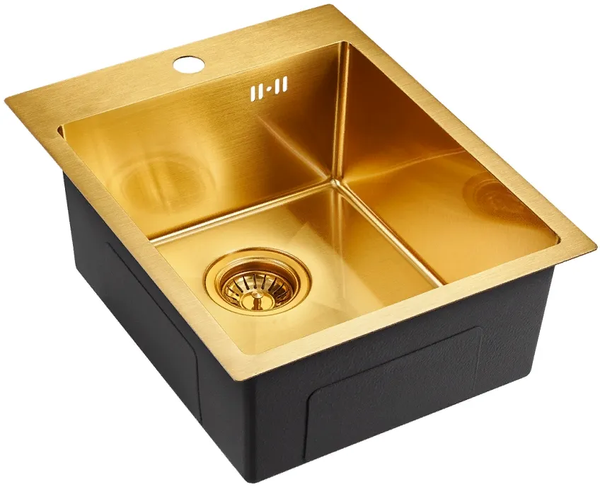 Детальное фото товара: Emar EMB-128A PVD Nano Golden, мойка, нержавеющая сталь, золото