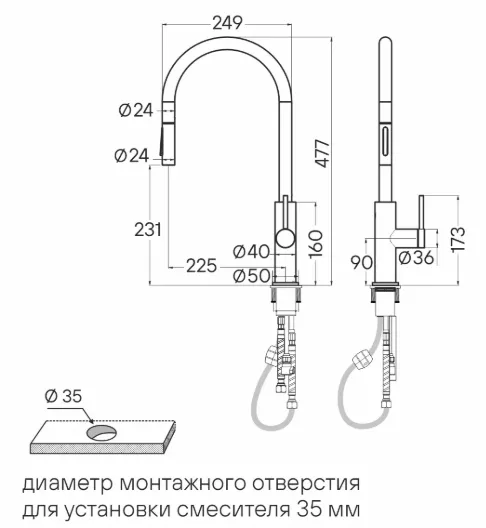 Детальное фото товара: Paulmark Senso, смеситель, светлое золото