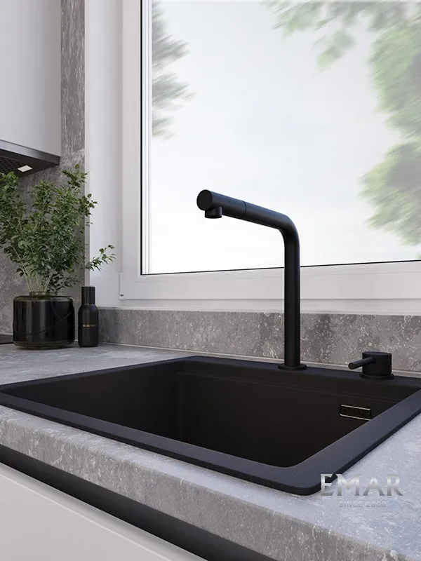Детальное фото товара: Emar ЕС-7027 Black, смеситель, черный