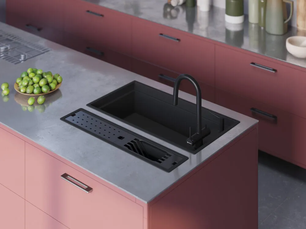 Детальное фото товара: Omoikiri Kinaru 86-U/I GB, мойка, керамика, графит