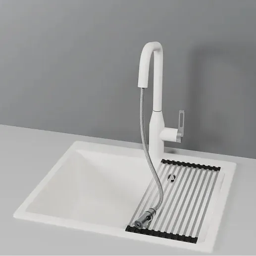 Детальное фото товара: GRANULA 8171 смеситель, гранит, арктик (белый)