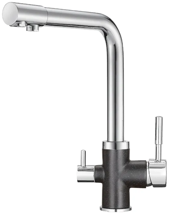 Фото товара: GRANULA 3015 смеситель, гранит, хром/черный