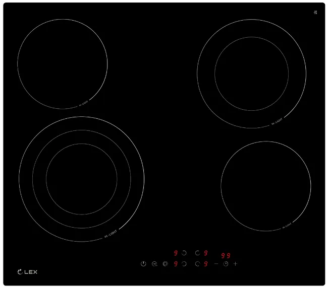 Фото товара: LEX EVH 6042 BL стеклокерамическая поверхность
