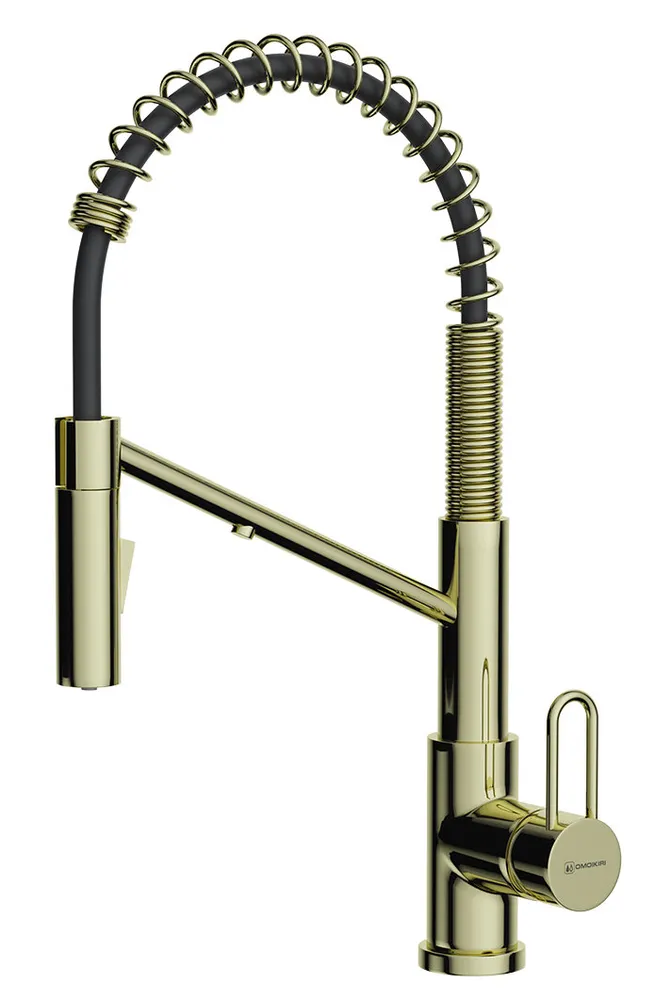 Детальное фото товара: Omoikiri Mikawa 2 Plus SB LG, смеситель, светлое золото