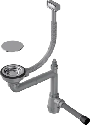 Фото товара: Omoikiri WK-1C-IN Арматура для одночашевых моек с прямоугольным перелив, нерж.сталь