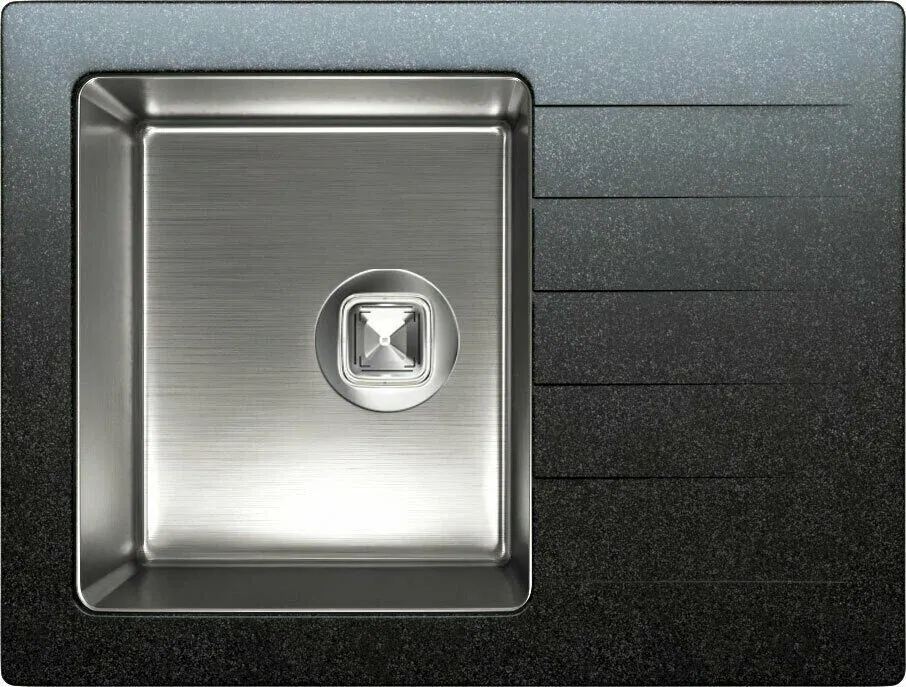 Фото товара: Tolero Twist TTS-660, мойка, гранит/нержавеющая сталь, уголь