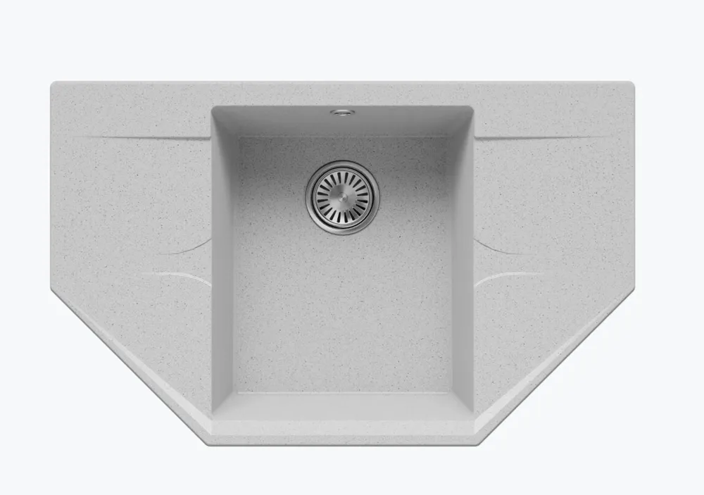 Детальное фото товара: Polygran RIFF-800, мойка, мрамор, светло-серый 314