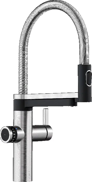 Фото товара: Blanco Evol-S Pro Filter, смеситель, нержавеющая сталь (рычаг справа)