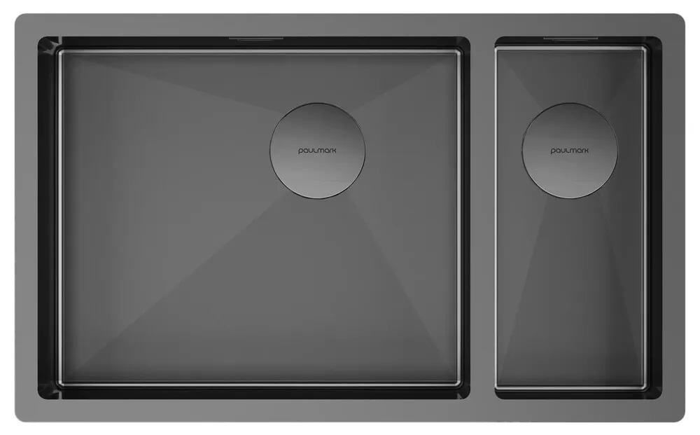 Фото товара: Paulmark NEXT 69/2S UNI, мойка, нержавеющая сталь, вороненая сталь (левая)
