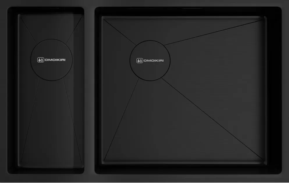 Фото товара: Omoikiri Taki 69-2-U/IF-GB-R Side, мойка, нержавеющая сталь/графит, чаша справа