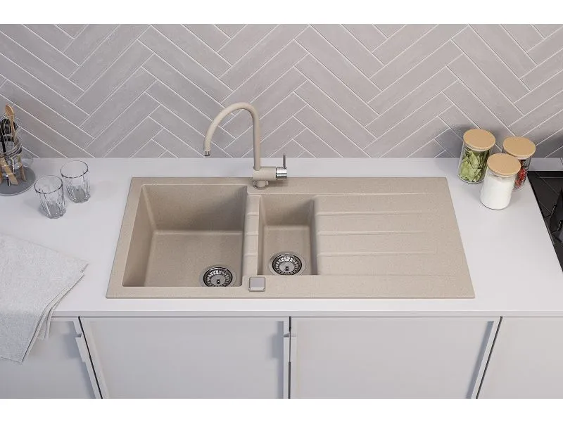 Детальное фото товара: ALVEUS GRANITAL CADIT 80 G22 TERRA, мойка, гранит, терра (в комплекте с сифоном 1132822)