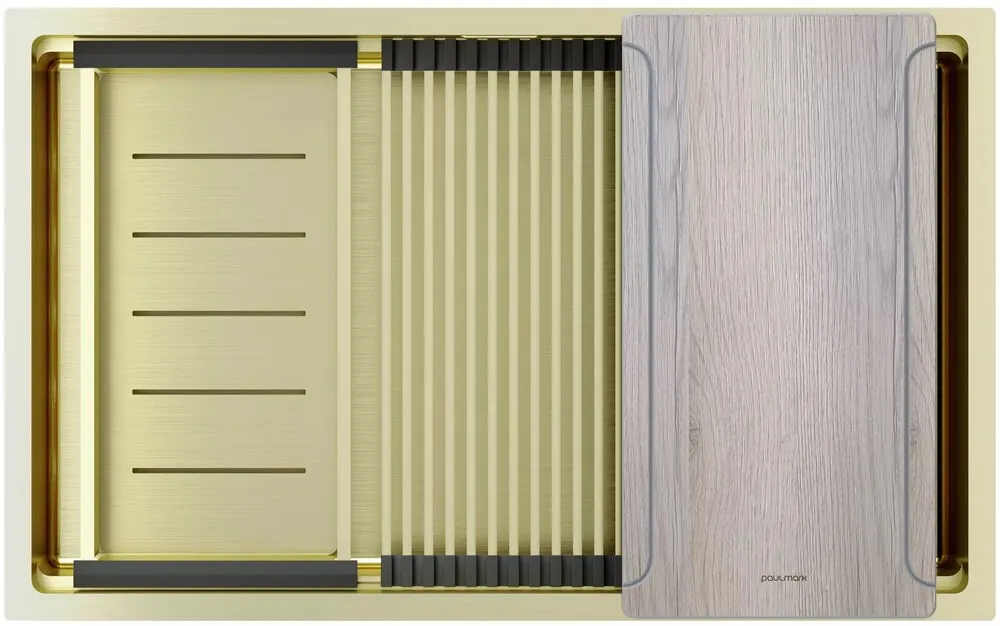 Детальное фото товара: Paulmark NEXT-MULTI SINK 74 UNI, мойка, нержавеющая сталь, светлое золото