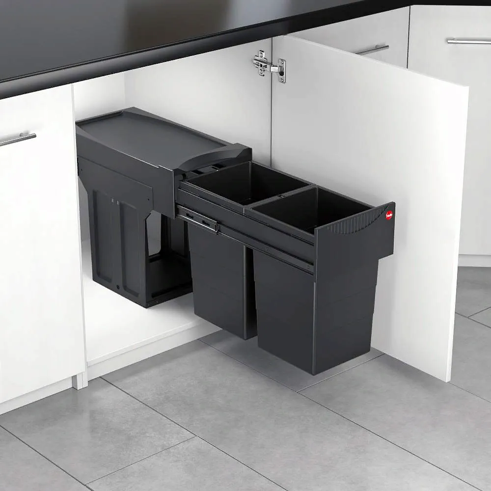 Фото товара: Hailo Tandem Black Edition система сортировки мусора 30 л