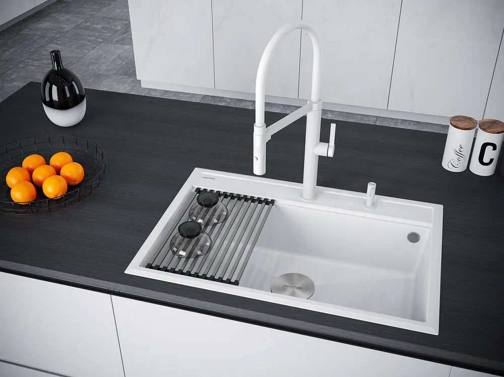Детальное фото товара: Paulmark STEPIA 80, мойка, гранит, белый