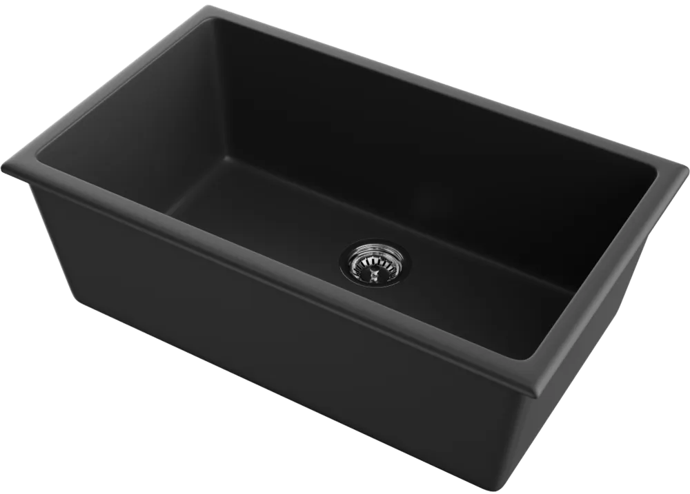 Детальное фото товара: Omoikiri Okinoshima 76-U/I-BL, мойка, керамика, черный