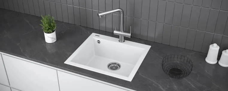 Детальное фото товара: KUCHENSTERN OBEN 60, мойка, гранит, белый