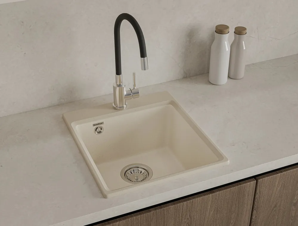 Детальное фото товара: GranFest LEVEL GF-LV-420, мойка, мрамор, иней