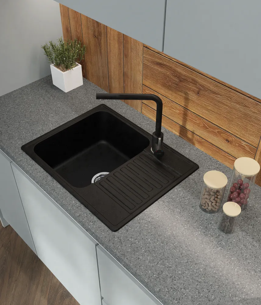 Детальное фото товара: ЭкоМ 6248, мойка, гранит, черный