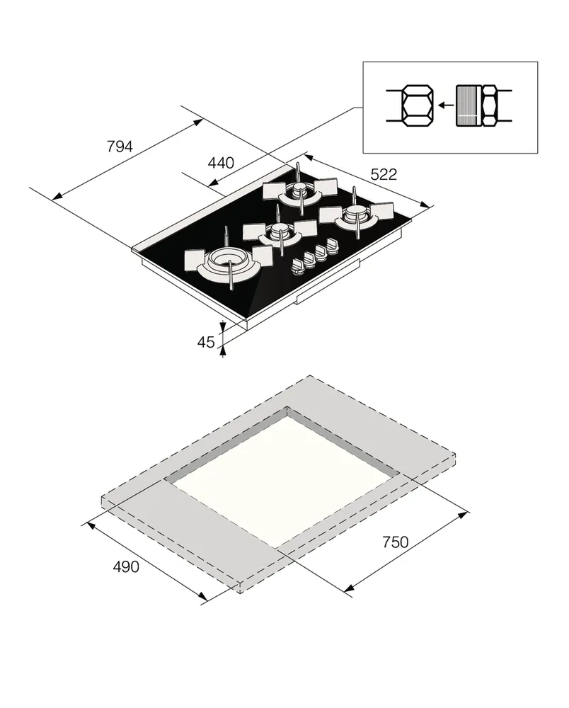 Детальное фото товара: ASKO HG8843BGB1 газовая поверхность