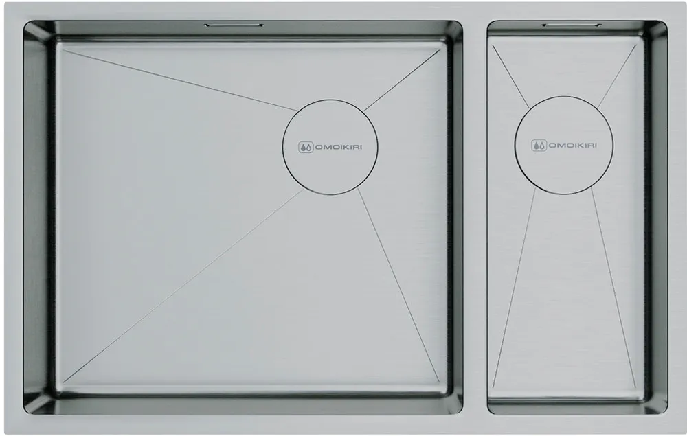 Фото товара: Omoikiri Taki 69-2-U/IF-IN-L Side, мойка, нержавеющая сталь, чаша слева