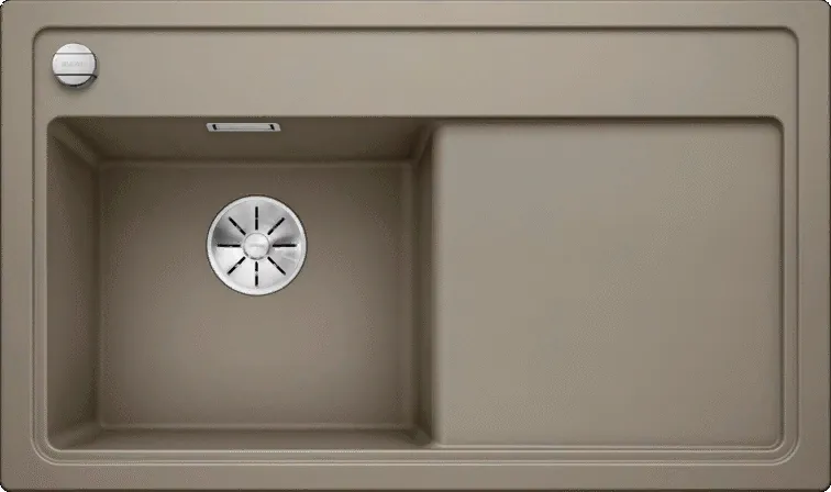 Детальное фото товара: Blanco Zenar 45S, мойка, гранит, серый беж, с клапаном-автоматом, чаша слева