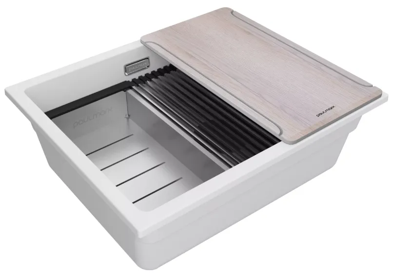 Детальное фото товара: Paulmark LUMI-MULTI SINK 55, мойка, гранит, белый