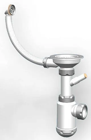 Фото товара: GRANULA сифон GRAND 3 1/2 с круглым переливом и винтом металл.