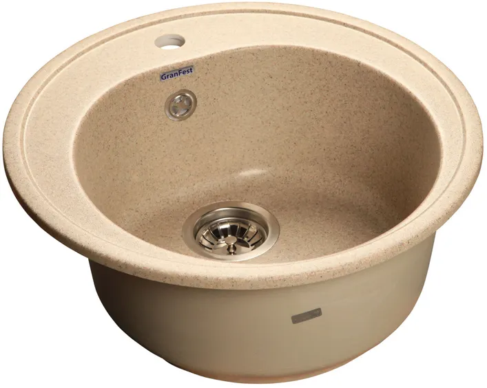 Детальное фото товара: GranFest RONDO GF-R-510, мойка, мрамор, песочный