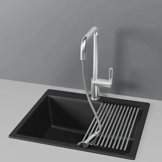 Детальное фото товара: GRANULA 8173 смеситель, гранит, нержавеющая сталь