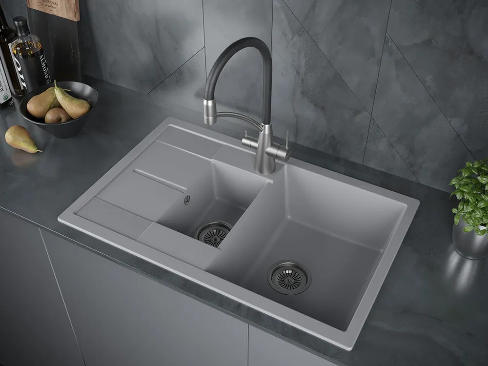Детальное фото товара: Paulmark FLUGEN 60/1,5, мойка, гранит, серый металлик
