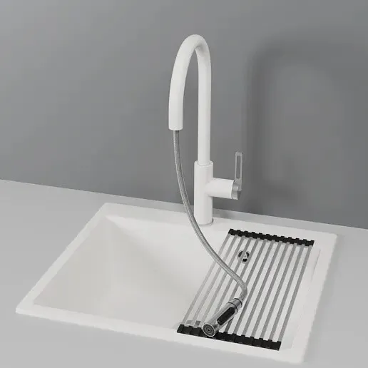 Детальное фото товара: GRANULA 8168 смеситель, гранит, арктик (белый)