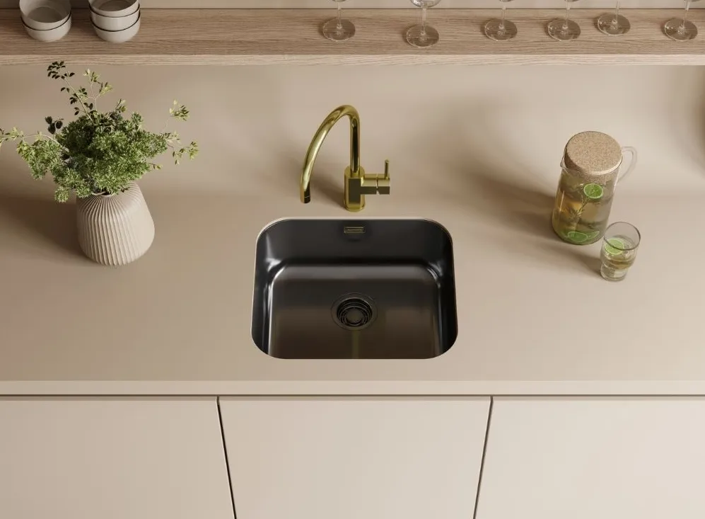 Детальное фото товара: Omoikiri Omi 49-U/I-LG, мойка, светлое золото