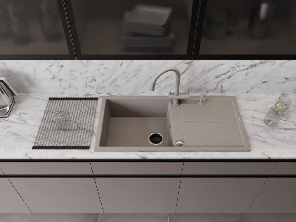 Детальное фото товара: Omoikiri Sumi 100A-GR мойка, керамика, ленинградский серый