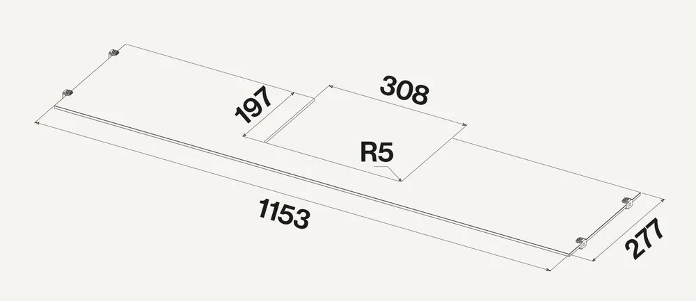 Детальное фото товара: Falmec стеклянная полка для моделей 120 см