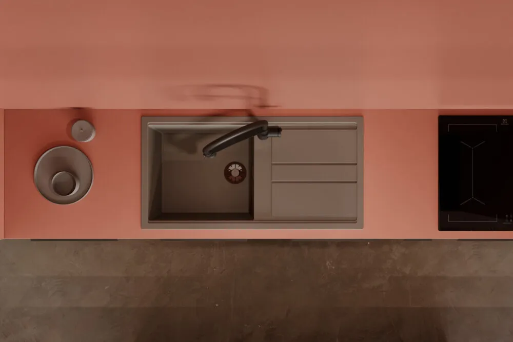 Детальное фото товара: Omoikiri Kitagawa 100-GR, мойка, керамика, leningrad grey