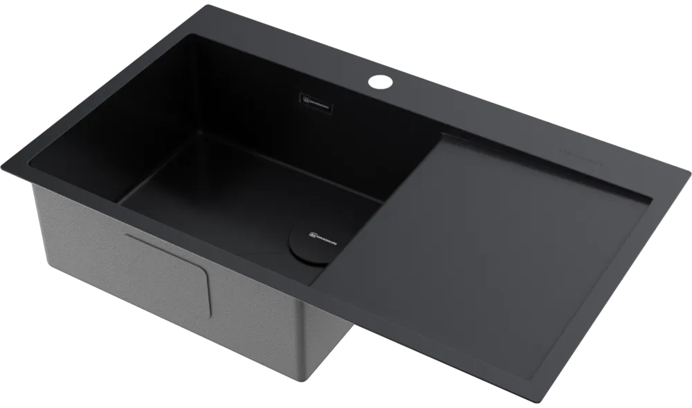 Детальное фото товара: Omoikiri Akisame 86-L Side-GB, мойка, нержавеющая сталь/графит, чаша слева