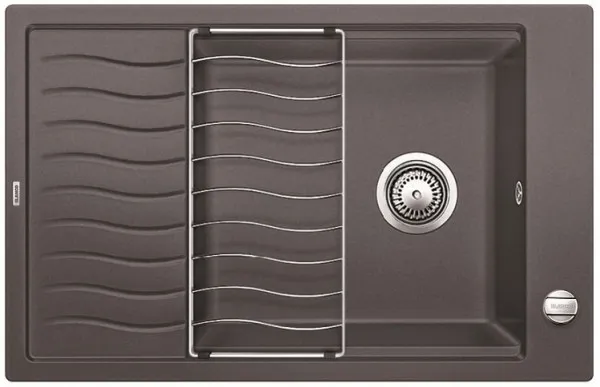 Детальное фото товара: Blanco Elon XL 6S, мойка, гранит, темная скала с клапаном-автоматом